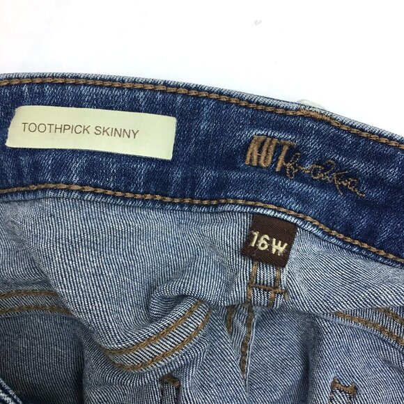 Kut From The Kloth Jeans Toothpick Skinny Distressed Stretch size 16W length 30" - Picture 3 of 8